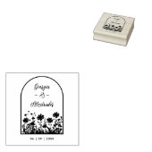 Trendy Rustic Chic Wildflowers Window Arch Wedding Rubberstempel (Gestempeld)