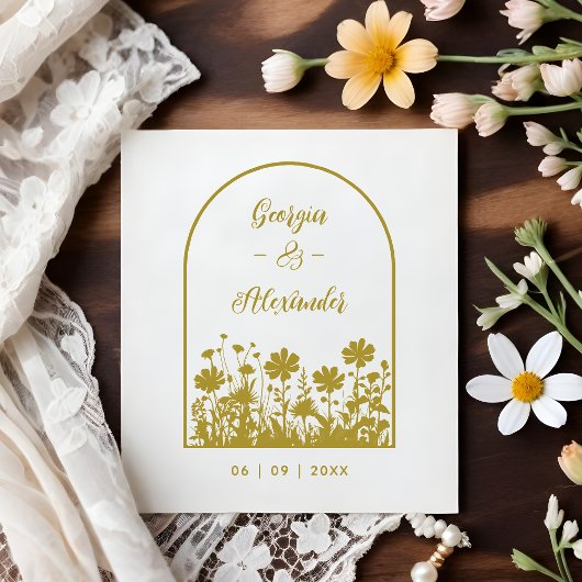 Trendy Rustic Chic Wildflowers Window Arch Wedding Rubberstempel