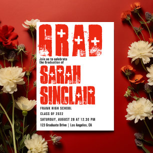 Trendy Rustic Grunge Nurse Graduparty Kaart