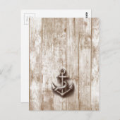 Trendy  rustic nautical anchor briefkaart (Voorkant / Achterkant)
