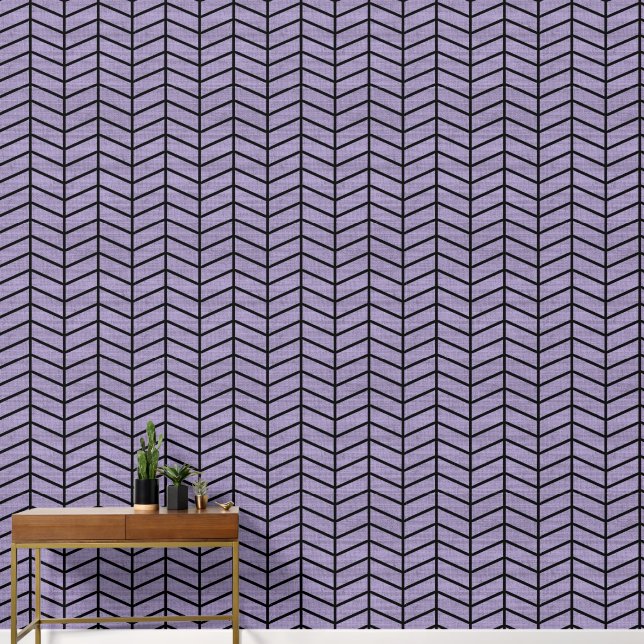 Trendy Rustic Paarse Chevron Behang (Hal)