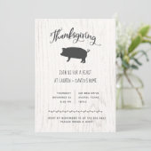 Trendy Rustic Thanksgiving Dinner Kaart (Staand voorkant)