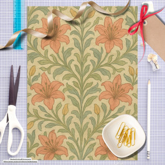 Trendy rustieke lelie chintz William Morris patroo Tissuepapier