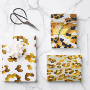 Trendy Safari Chic Gold Animal Print Gift Inpakpapier Vel