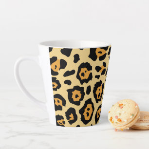 trendy safari mode leopard spots cheetah print latte mok