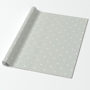 Trendy Sage Green en White Polka Dots Cadeaupapier