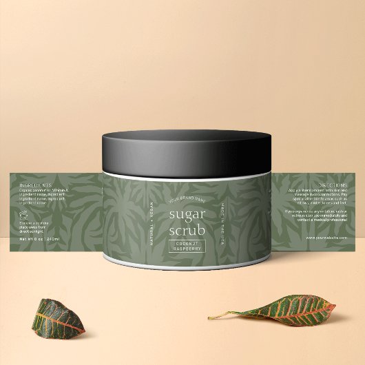 Trendy Sage Green Skincare Jar Waterdicht Label Waterfles Etiket