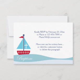 Trendy Sailboat Baptism RSVP Enclosure Cards Kaartje