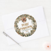 Trendy salie groen en faux gouden terracotta ronde sticker (Envelop)