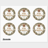 Trendy salie groen en faux gouden terracotta ronde sticker (Vel)