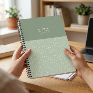 Trendy saliegroen Mooie Minimale Stijlvolle Leraar Notitieboek