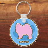 Trendy Samoyed Sleutelhanger (Voorkant)