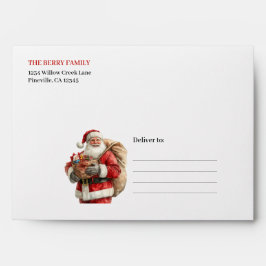 Trendy Santa Claus Modern Warmish Holiday Envelope Envelop