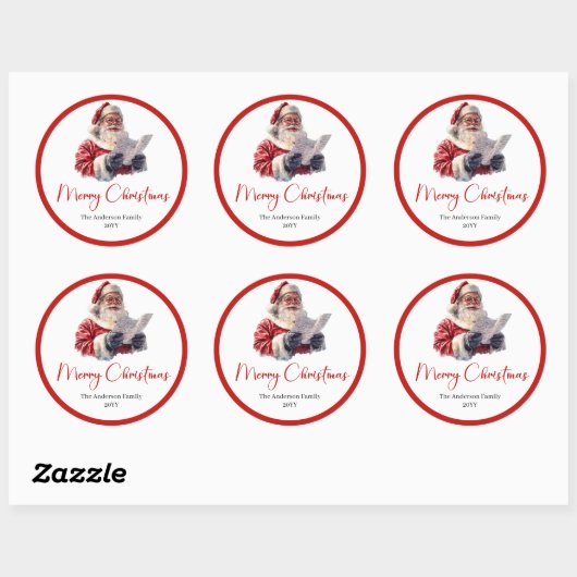 Trendy Santa Claus Script Font Holiday Sticker (Feuille)