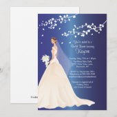 Trendy Sapphire Bride Vrijgezellenfeest Invite Kaart (Voorkant / Achterkant)