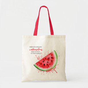 Trendy Sappig Watermeloen Zomerdesign Motivatie Tote Bag