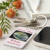 Trendy Save The White Abalone Quote Sleutelhanger (Voorkant Rechts)