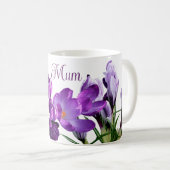 Trendy schattig modern boho paarse krokus bloemenm koffiemok (Voorkant rechts)