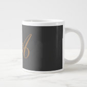 Trendy Schattig Plain Monogram Initiaal Naam Extra Grote Beker (Rechts)