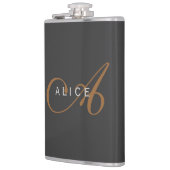 Trendy Schattig Plain Monogram Initiaal Naam Heupfles (Links)