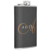 Trendy Schattig Plain Monogram Initiaal Naam Heupfles (Rechts)