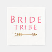 trendy schattig roze bruidtribe gouden pijl servetten (Voorkant)