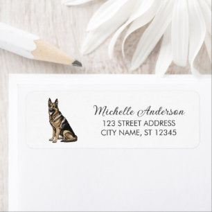 Trendy Schattige Duitse Herdershond Retouradres Etiket
