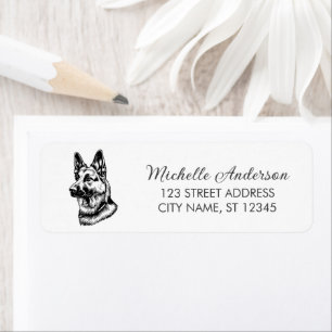 Trendy Schattige Duitse Herdershond Retouradres Etiket