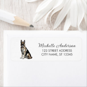 Trendy Schattige Duitse Herdershond Retouradres Etiket