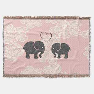 Trendy schattige  elegante olifanten uit liefde deken