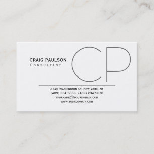 Trendy Schattige Monogram Zwart Wit Visitekaartje