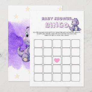Trendy schattige Paarse Dinosaurus Baby shower Bin