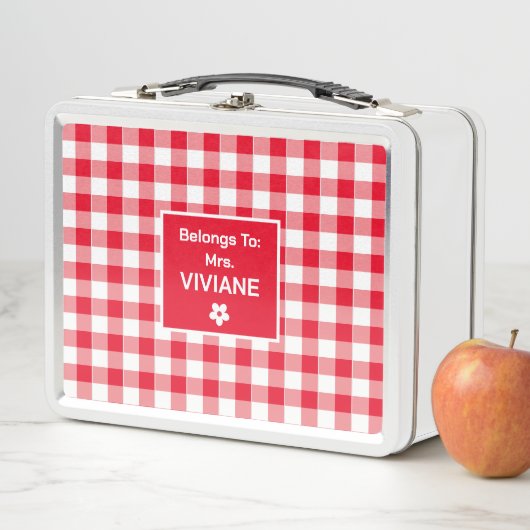 Trendy Schattige Rood Wit geruit Patroon Custom (In situ)