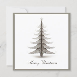 Trendy Schattigee Eenvoudige Typografie Kerstboom Feestdagenkaart