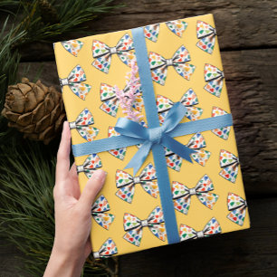 Trendy Schattigee Leuke Kleurrijke Bow Geel Lint P Cadeaupapier