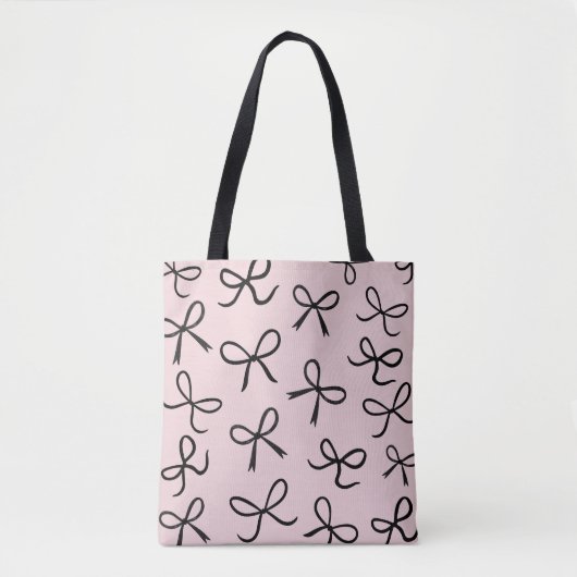 Trendy Schattigee Little Black Bows Pink Draagtas (Voorkant)