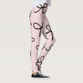Trendy Schattigee Little Black Bows Pink Leggings (Rechts)