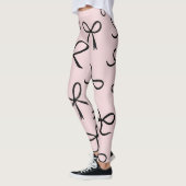 Trendy Schattigee Little Black Bows Pink Leggings (Links)