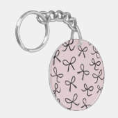 Trendy Schattigee Little Black Bows Pink Sleutelhanger (Voorkant Links)