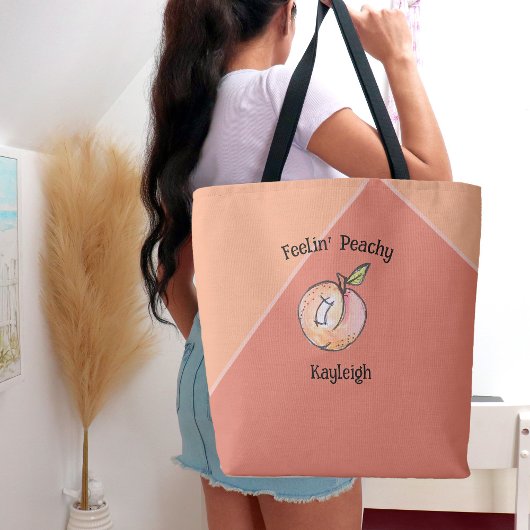 Trendy Schattigee Peach Summer Modern Kitschy Fun  Draagtas