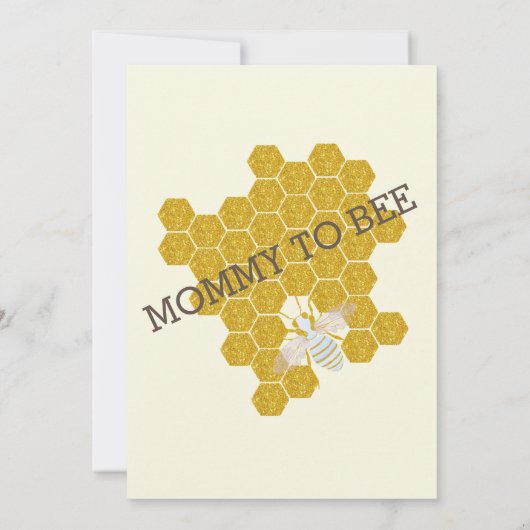 Trendy & Schattigee Waterverf Gold Bee Hive Baby s Kaart (Achterkant)