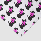 Trendy Schattigee Zwarte Schotse Terriër Hond Kers Tissuepapier (Detail)