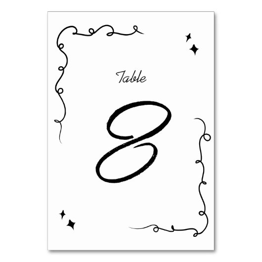 Trendy Scribble Doodle Script Wedding Kaart (Achterkant)