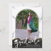 Trendy Script Arch Black Gold 2-foto's Aankondiging (Voorkant)