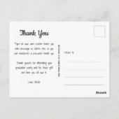 Trendy Script Bedankt Foto Afstuderen Briefkaart (Achterkant)