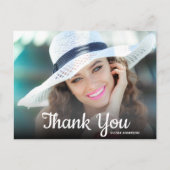Trendy Script Bedankt Foto Afstuderen Briefkaart (Voorkant)