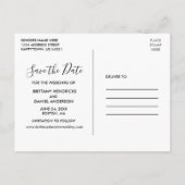 Trendy Script die gehuwd Paars wordt sparen de Dat Briefkaart (Achterkant)