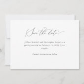 Trendy script foto bruiloft Sla de datum kaart (Achterkant)