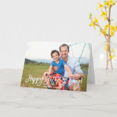 Trendy Script | Foto Vaderdag Kaart (Gele Bloem)