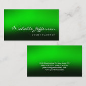Trendy Script Green Background Visitekaartje (Voorkant / Achterkant)
